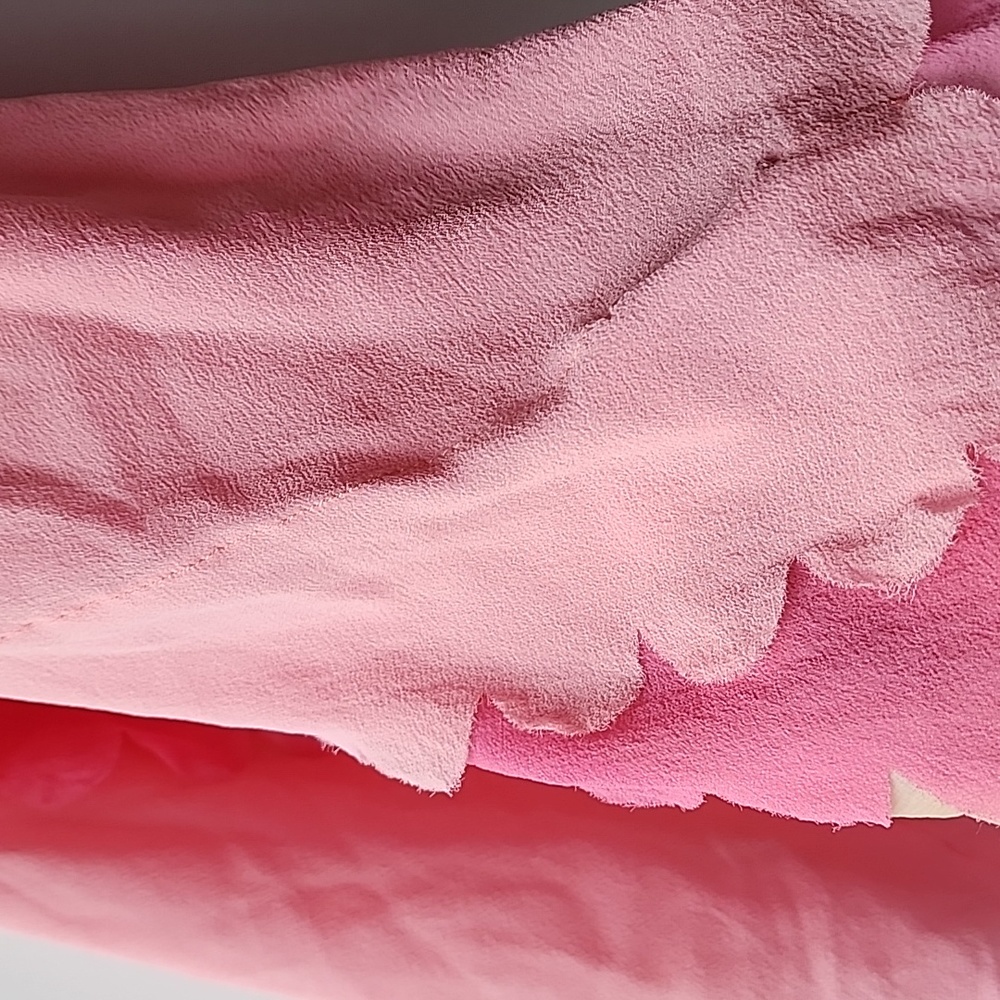 Moschino 100% Silk Two Layer Scalloped Hem Lightweight Scarf - Picture 4 of 8